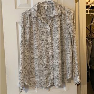 Black and White Polka Dot Dress Shirt from H&M